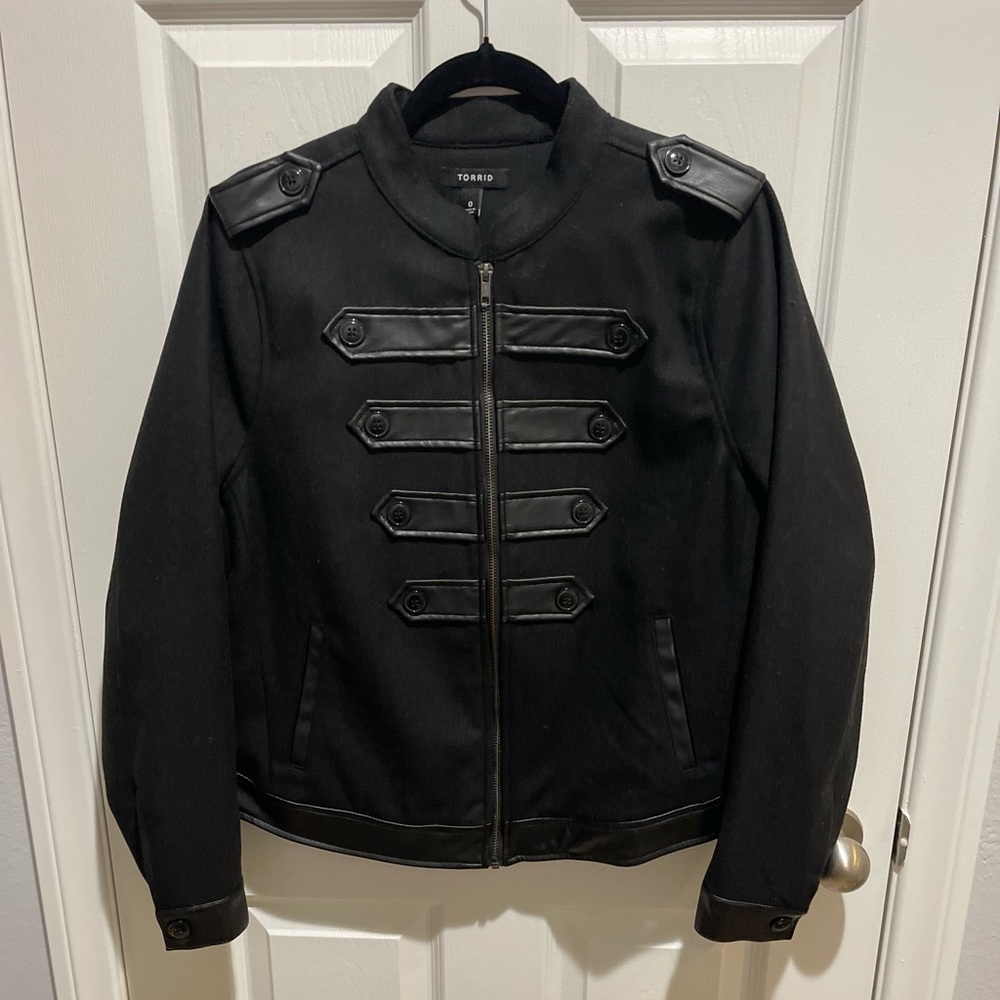 Torrid Black Military-Inspired Jacket Size 0
